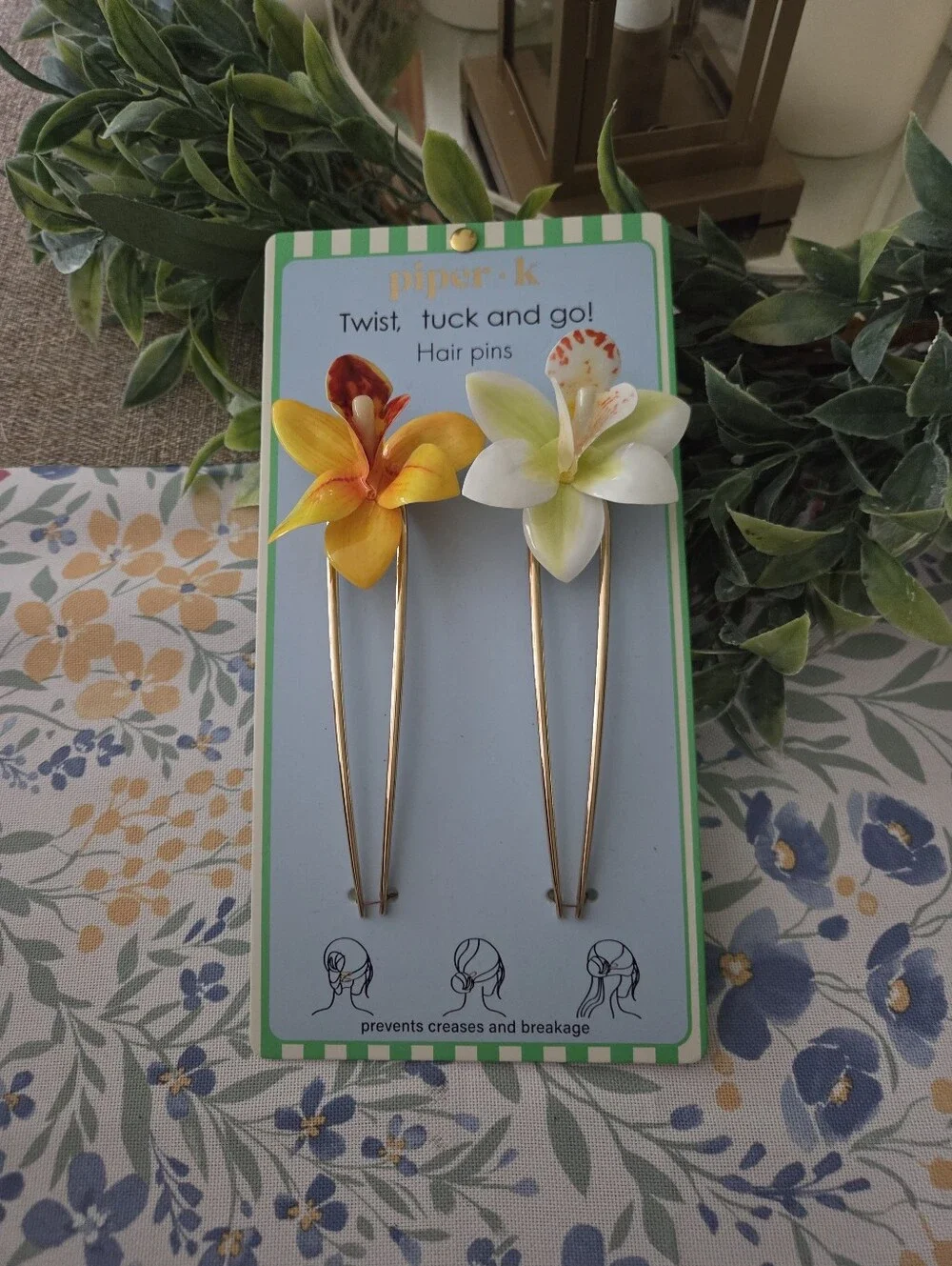 piper•k Floral Hair Pins - Yellow & White